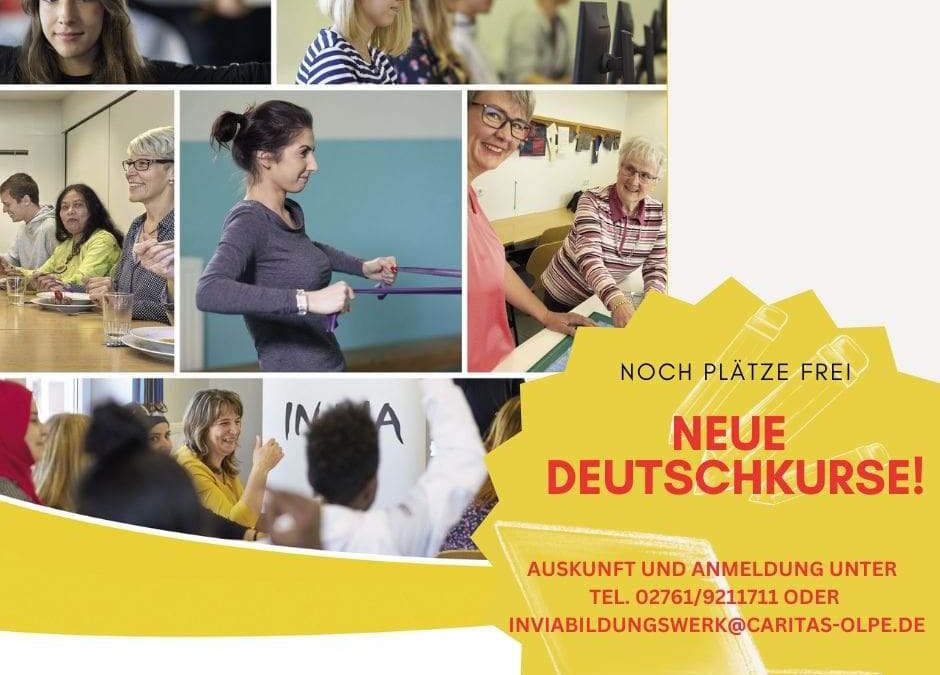 Freie Plätze in unseren Deutsch-Sprachkursen